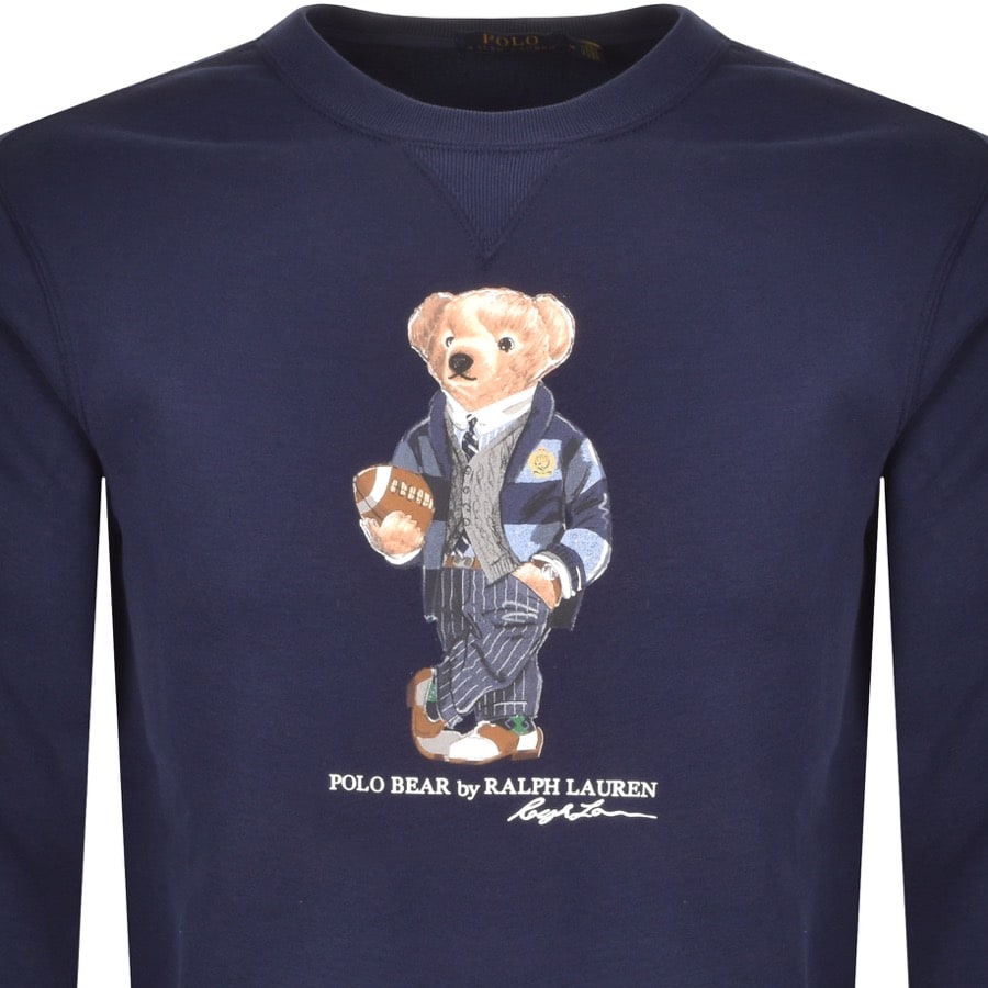 Alternative Image for ProductRalph Lauren Crew Neck Bear Sweatshirt Navy2
